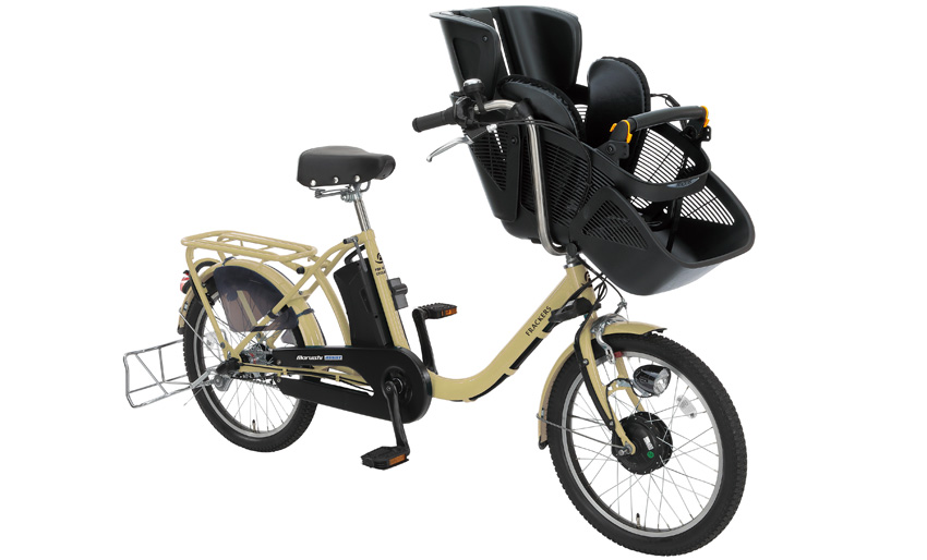 丸石サイクル 子供乗せ自転車3人乗り ふらっか～ずシュシュ 非電動 細  